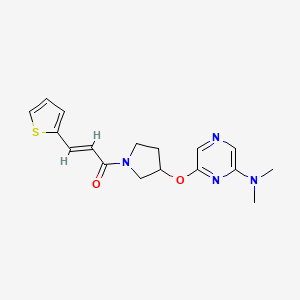 molecular formula C17H20N4O2S B2443552 (E)-1-(3-((6-(二甲氨基)吡嗪-2-基)氧基)吡咯烷-1-基)-3-(噻吩-2-基)丙-2-烯-1-酮 CAS No. 2035001-69-3