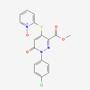 2-{[1-(4-Chlorophenyl)-3-(methoxycarbonyl)-6-oxo-1,6-dihydro-4-pyridazinyl]sulfanyl}-1-pyridiniumolate
