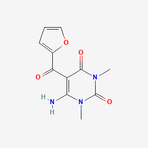 molecular formula C11H11N3O4 B2443565 6-Amino-5-(2-furoyl)-1,3-dimethylpyrimidine-2,4(1H,3H)-dione CAS No. 890093-59-1