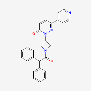 molecular formula C26H22N4O2 B2443566 2-[1-(2,2-二苯乙酰)氮杂环丁-3-基]-6-吡啶-4-基嘧啶并嘧啶-3-酮 CAS No. 2380191-04-6