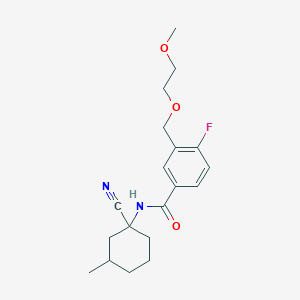 molecular formula C19H25FN2O3 B2443585 N-(1-Cyano-3-methylcyclohexyl)-4-fluoro-3-(2-methoxyethoxymethyl)benzamide CAS No. 1385367-52-1