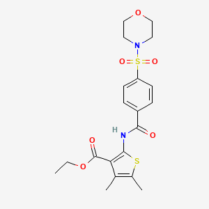 molecular formula C20H24N2O6S2 B2443598 4,5-二甲基-2-(4-(吗啉磺酰基)苯甲酰氨基)噻吩-3-羧酸乙酯 CAS No. 324774-40-5