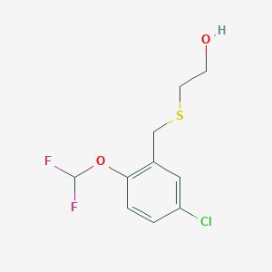 molecular formula C10H11ClF2O2S B2443599 2-({[5-Chloro-2-(difluoromethoxy)phenyl]methyl}sulfanyl)ethan-1-ol CAS No. 379724-53-5