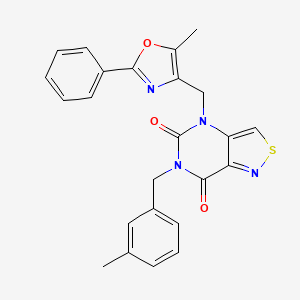 molecular formula C24H20N4O3S B2443600 4-((5-methyl-2-phenyloxazol-4-yl)methyl)-6-(3-methylbenzyl)isothiazolo[4,3-d]pyrimidine-5,7(4H,6H)-dione CAS No. 1428357-05-4