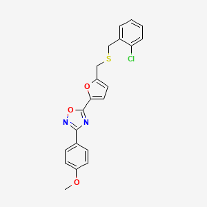 5-(5-(((2-Chlorobenzyl)thio)methyl)furan-2-yl)-3-(4-methoxyphenyl)-1,2,4-oxadiazole