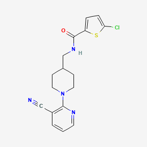 molecular formula C17H17ClN4OS B2443604 5-chloro-N-((1-(3-cyanopyridin-2-yl)piperidin-4-yl)methyl)thiophene-2-carboxamide CAS No. 1797124-03-8