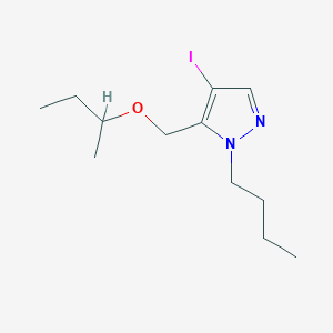 molecular formula C12H21IN2O B2443609 5-(叔丁氧基甲基)-1-丁基-4-碘-1H-吡唑 CAS No. 1856087-72-3