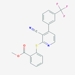 Methyl 2-[3-cyano-4-[3-(trifluoromethyl)phenyl]pyridin-2-yl]sulfanylbenzoate