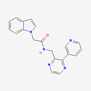 2-(1H-indol-1-yl)-N-((3-(pyridin-3-yl)pyrazin-2-yl)methyl)acetamide