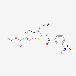 (Z)-ethyl 2-((3-nitrobenzoyl)imino)-3-(prop-2-yn-1-yl)-2,3-dihydrobenzo[d]thiazole-6-carboxylate