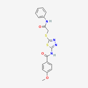 4-methoxy-N-(5-((2-oxo-2-(phenylamino)ethyl)thio)-1,3,4-thiadiazol-2-yl)benzamide