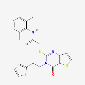 N-(2-ethyl-6-methylphenyl)-2-({4-oxo-3-[2-(thiophen-2-yl)ethyl]-3,4-dihydrothieno[3,2-d]pyrimidin-2-yl}sulfanyl)acetamide