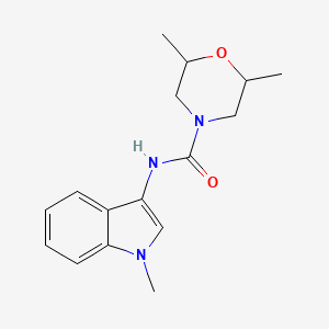 molecular formula C16H21N3O2 B2443629 2,6-二甲基-N-(1-甲基-1H-吲哚-3-基)吗啉-4-甲酰胺 CAS No. 941879-25-0