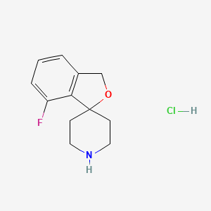 molecular formula C12H15ClFNO B2443630 盐酸7-氟-3H-螺[异苯并呋喃-1,4'-哌啶] CAS No. 2251054-50-7