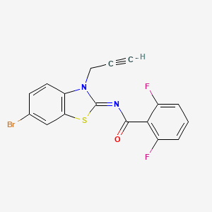 molecular formula C17H9BrF2N2OS B2443637 N-(6-溴-3-丙-2-炔基-1,3-苯并噻唑-2-基亚甲基)-2,6-二氟苯甲酰胺 CAS No. 865181-43-7