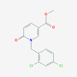 molecular formula C14H11Cl2NO3 B2443638 Methyl 1-(2,4-dichlorobenzyl)-6-oxo-1,6-dihydro-3-pyridinecarboxylate CAS No. 242797-27-9