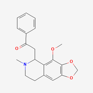 molecular formula C20H21NO4 B2443640 2-(4-Methoxy-6-methyl-5,6,7,8-tetrahydro[1,3]dioxolo[4,5-g]isoquinolin-5-yl)-1-phenylethanone CAS No. 2220-06-6
