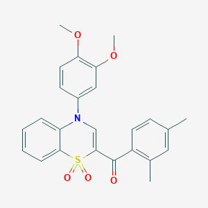 molecular formula C25H23NO5S B2443646 [4-(3,4-二甲氧苯基)-1,1-二氧化-4H-1,4-苯并噻嗪-2-基](2,4-二甲苯基)甲酮 CAS No. 1114871-87-2