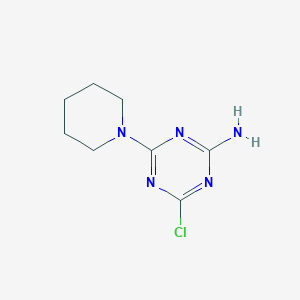 molecular formula C8H12ClN5 B2443648 4-Chloro-6-(piperidin-1-yl)-1,3,5-triazin-2-amine CAS No. 151898-42-9