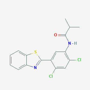 molecular formula C17H14Cl2N2OS B244365 N-[5-(1,3-benzothiazol-2-yl)-2,4-dichlorophenyl]-2-methylpropanamide 