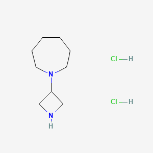 molecular formula C9H20Cl2N2 B2443653 1-(氮杂环丁-3-基)氮杂环庚烷；二盐酸盐 CAS No. 688020-10-2