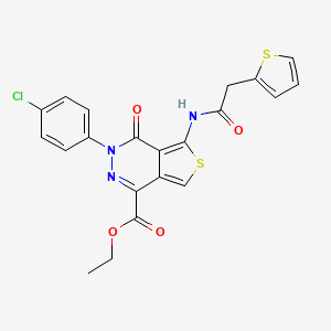 Ethyl 3-(4-chlorophenyl)-4-oxo-5-[(2-thiophen-2-ylacetyl)amino]thieno[3,4-d]pyridazine-1-carboxylate