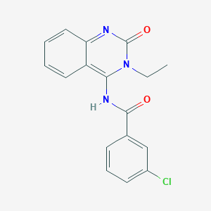 molecular formula C17H14ClN3O2 B2443659 3-chloro-N-(3-ethyl-2-oxoquinazolin-4-yl)benzamide CAS No. 478033-06-6