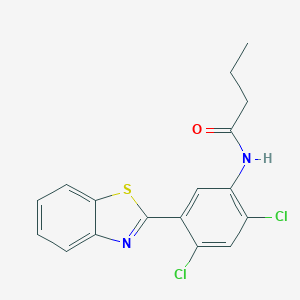 molecular formula C17H14Cl2N2OS B244366 N-[5-(1,3-benzothiazol-2-yl)-2,4-dichlorophenyl]butanamide 