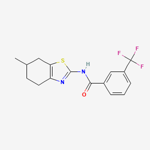 molecular formula C16H15F3N2OS B2443661 N-(6-methyl-4,5,6,7-tetrahydrobenzo[d]thiazol-2-yl)-3-(trifluoromethyl)benzamide CAS No. 330189-69-0