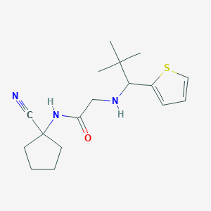 N-(1-cyanocyclopentyl)-2-{[2,2-dimethyl-1-(thiophen-2-yl)propyl]amino}acetamide