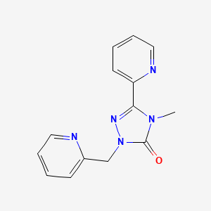 molecular formula C14H13N5O B2443668 4-methyl-3-(pyridin-2-yl)-1-(pyridin-2-ylmethyl)-1H-1,2,4-triazol-5(4H)-one CAS No. 1788531-72-5