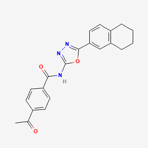 4-acetyl-N-[5-(5,6,7,8-tetrahydronaphthalen-2-yl)-1,3,4-oxadiazol-2-yl]benzamide