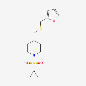 1-(Cyclopropylsulfonyl)-4-(((furan-2-ylmethyl)thio)methyl)piperidine