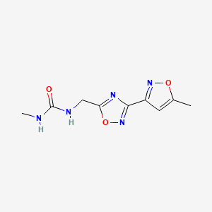 molecular formula C9H11N5O3 B2443675 1-甲基-3-((3-(5-甲基异恶唑-3-基)-1,2,4-恶二唑-5-基)甲基)脲 CAS No. 1903305-31-6