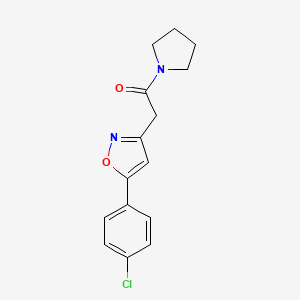 molecular formula C15H15ClN2O2 B2443684 2-(5-(4-氯苯基)异噁唑-3-基)-1-(吡咯烷-1-基)乙酮 CAS No. 946361-93-9