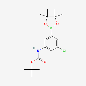molecular formula C17H25BClNO4 B2443687 3-(N-BOC-氨基)-5-氯苯基硼酸二茂螺酯 CAS No. 1384312-60-0
