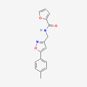 molecular formula C16H14N2O3 B2443692 N-((5-(对甲苯基)异恶唑-3-基)甲基)呋喃-2-甲酰胺 CAS No. 946344-62-3