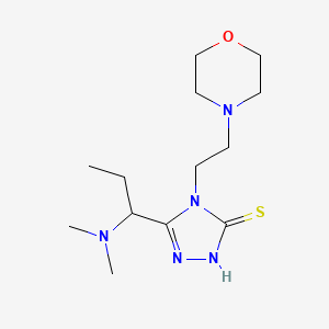 molecular formula C13H25N5OS B2443708 5-[1-(dimethylamino)propyl]-4-[2-(morpholin-4-yl)ethyl]-4H-1,2,4-triazole-3-thiol CAS No. 879362-32-0
