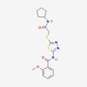 N-[5-[2-(cyclopentylamino)-2-oxoethyl]sulfanyl-1,3,4-thiadiazol-2-yl]-2-methoxybenzamide