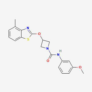 molecular formula C19H19N3O3S B2443718 N-(3-methoxyphenyl)-3-((4-methylbenzo[d]thiazol-2-yl)oxy)azetidine-1-carboxamide CAS No. 1396846-97-1