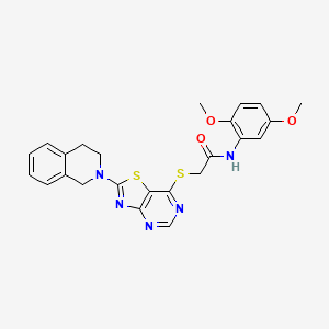 2-((2-(3,4-dihydroisoquinolin-2(1H)-yl)thiazolo[4,5-d]pyrimidin-7-yl)thio)-N-(2,5-dimethoxyphenyl)acetamide
