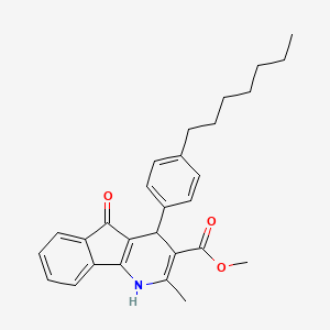 molecular formula C28H31NO3 B2443721 methyl 4-(4-heptylphenyl)-2-methyl-5-oxo-4,5-dihydro-1H-indeno[1,2-b]pyridine-3-carboxylate CAS No. 439110-72-2