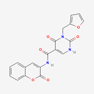 3-(furan-2-ylmethyl)-2,4-dioxo-N-(2-oxo-2H-chromen-3-yl)-1,2,3,4-tetrahydropyrimidine-5-carboxamide