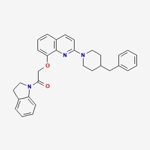 2-((2-(4-Benzylpiperidin-1-yl)quinolin-8-yl)oxy)-1-(indolin-1-yl)ethanone