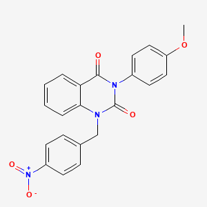 molecular formula C22H17N3O5 B2443729 3-(4-methoxyphenyl)-1-(4-nitrobenzyl)quinazoline-2,4(1H,3H)-dione CAS No. 899923-41-2