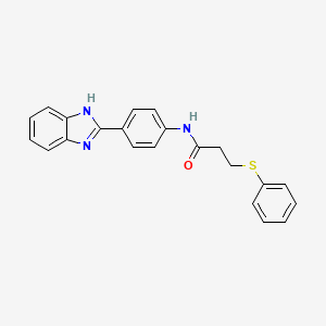 molecular formula C22H19N3OS B2443730 N-(4-(1H-benzo[d]imidazol-2-yl)phenyl)-3-(phenylthio)propanamide CAS No. 394229-59-5