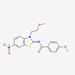 molecular formula C18H17N3O5S B2443733 (Z)-4-methoxy-N-(3-(2-methoxyethyl)-6-nitrobenzo[d]thiazol-2(3H)-ylidene)benzamide CAS No. 864976-63-6