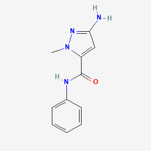 molecular formula C11H12N4O B2443739 3-amino-1-methyl-N-phenyl-1H-pyrazole-5-carboxamide CAS No. 1824265-87-3