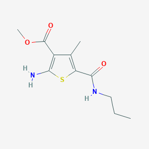 molecular formula C11H16N2O3S B2443742 2-氨基-4-甲基-5-(丙基氨基羰基)噻吩-3-羧酸甲酯 CAS No. 832106-18-0