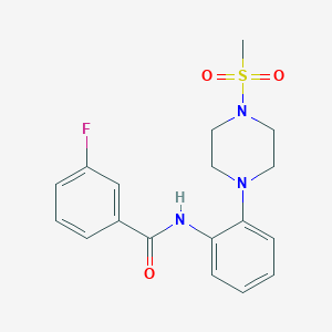 molecular formula C18H20FN3O3S B244375 3-fluoro-N-{2-[4-(methylsulfonyl)piperazin-1-yl]phenyl}benzamide 